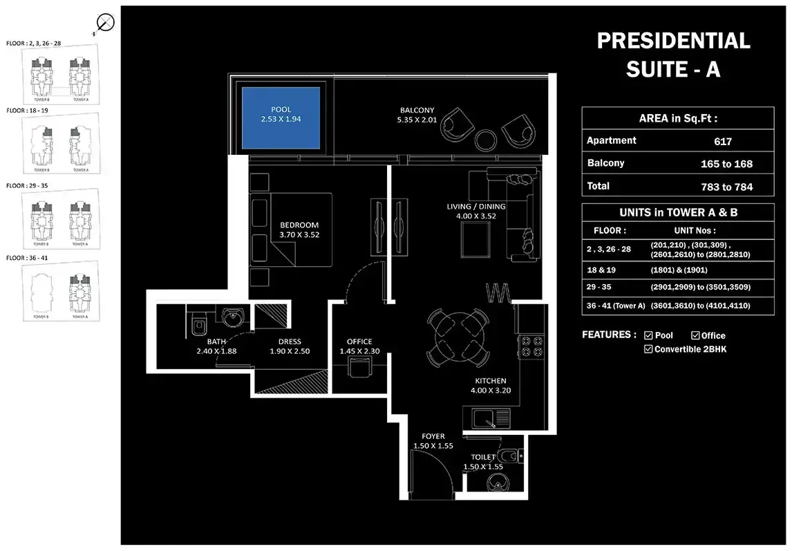 Планировка — Студия, 73 м²