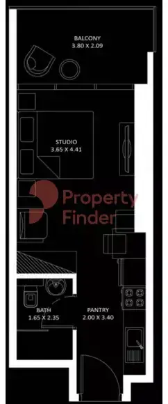 Планировка — Студия, 36 м²