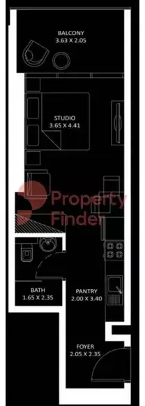 Планировка — Студия, 39 м²