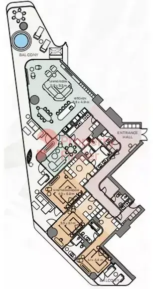 Планировка — 3-спальная, 483 м²