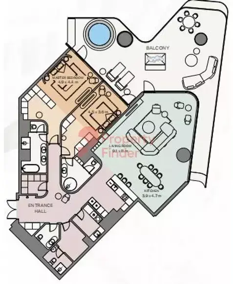Планировка — 2-спальная, 366 м²