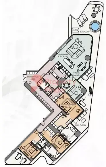 Планировка — 3-спальная, 508 м²