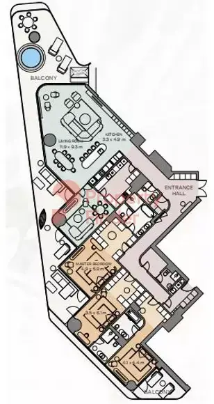 Планировка — 3-спальная, 483 м²