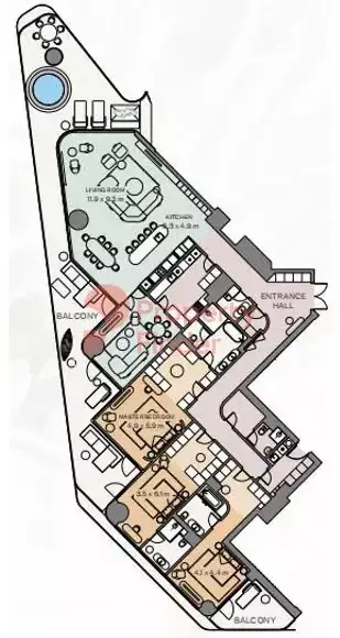 Планировка — 3-спальная, 477 м²