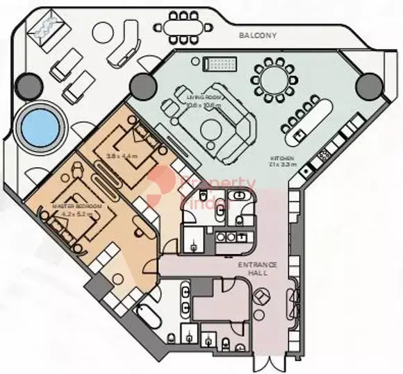 Планировка — 2-спальная, 312 м²