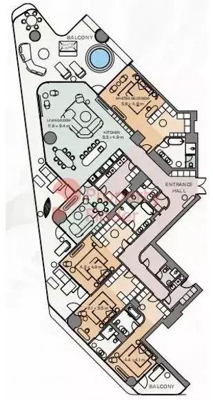 Планировка — квартира, 572 м²