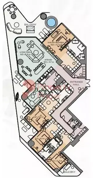 Планировка — квартира, 591 м²