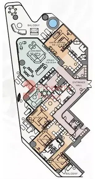 Планировка — квартира, 597 м²