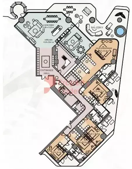 Планировка — квартира, 823 м²