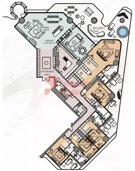 Планировка — квартира, 820 м²
