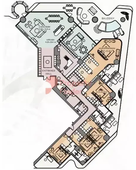 Планировка — квартира, 848 м²