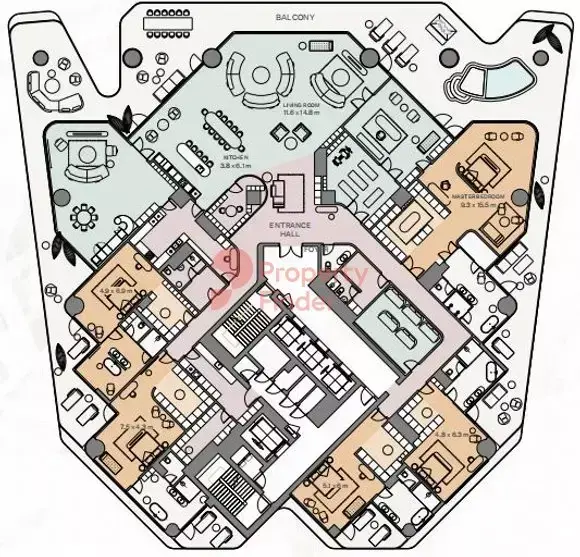 Планировка — квартира, 1471 м²