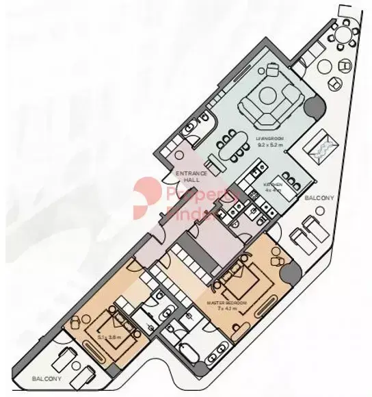 Планировка — 2-спальная, 278 м²
