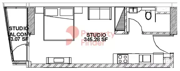 Планировка — Студия, 37 м²