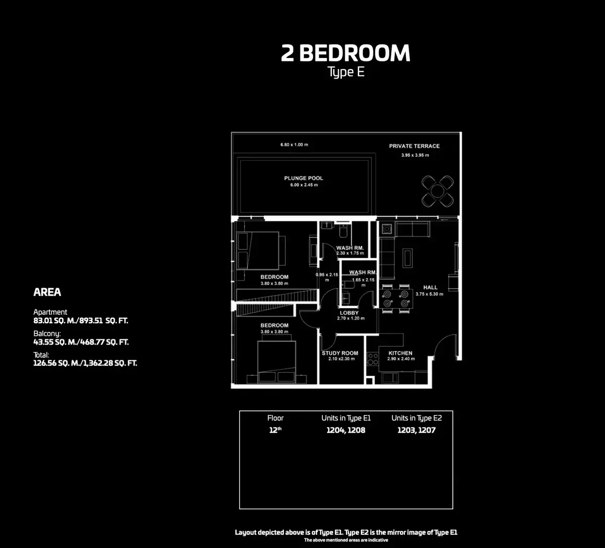 Планировка — 2-спальная, 127 м²