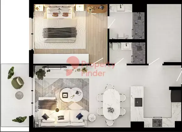 Планировка — 2-спальная, 142 м²