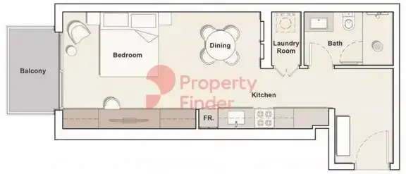 Планировка — Студия, 47 м²