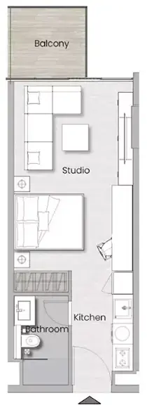 Планировка — Студия, 35 м²
