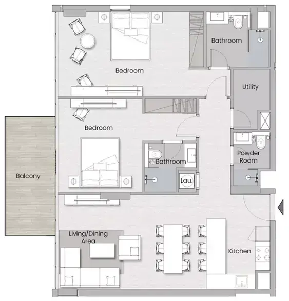 Планировка — 2-спальная, 209 м²