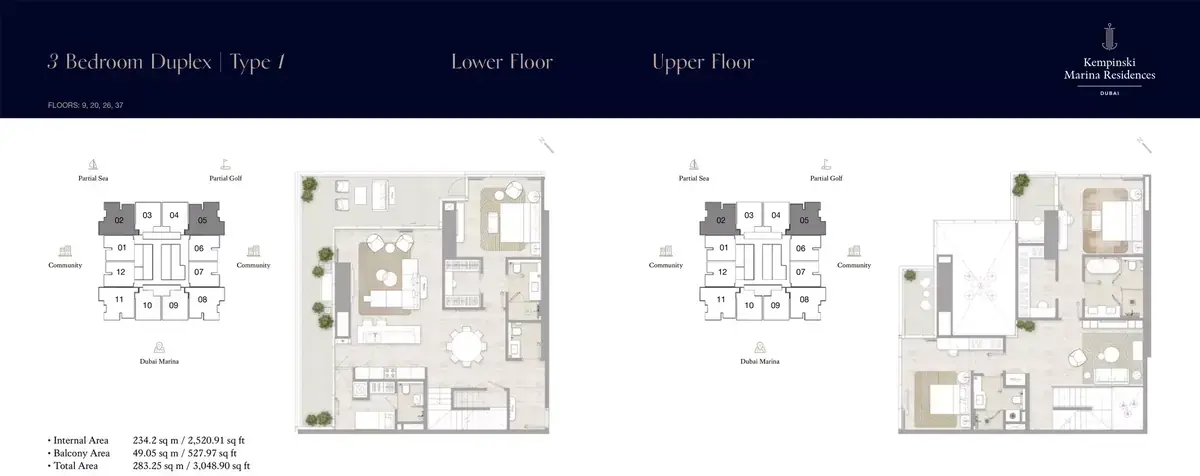 Планировка — 3-спальная, 283 м²