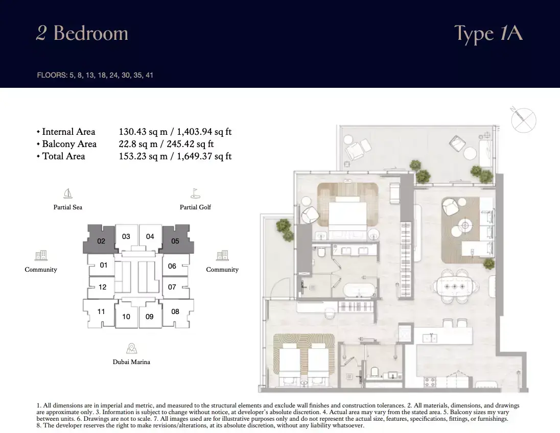 Планировка — 2-спальная, 153 м²
