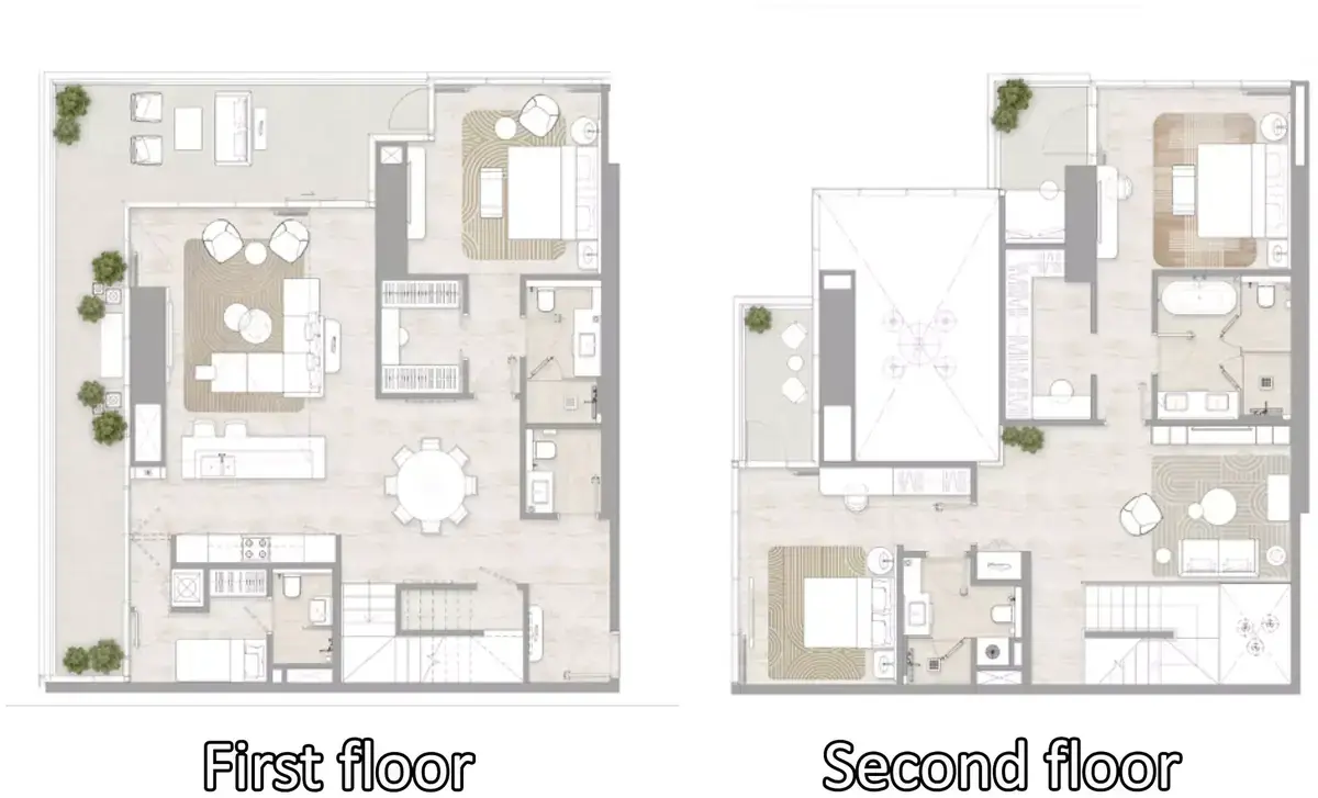 Планировка — 3-спальная, 283 м²