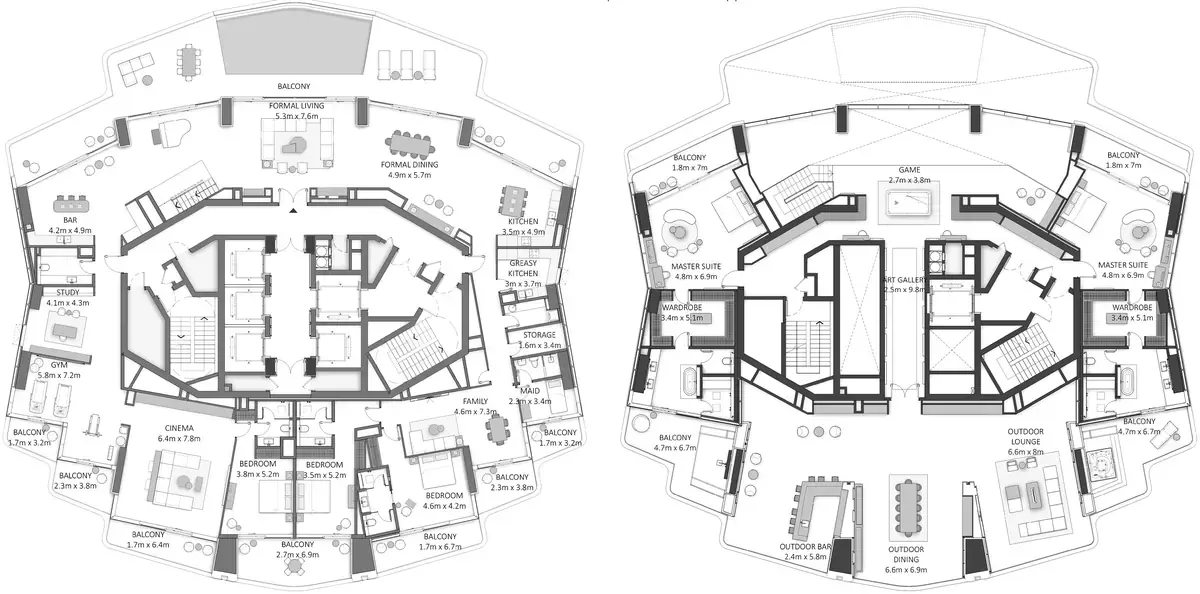 Планировка — квартира, 1419 м²