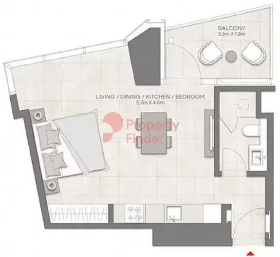 Планировка — Студия, 48 м²