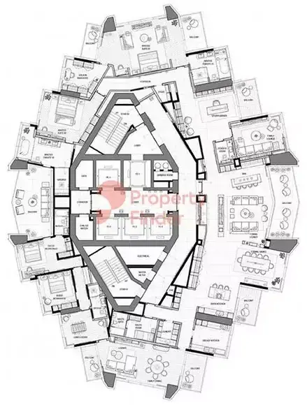 Планировка — квартира, 625 м²
