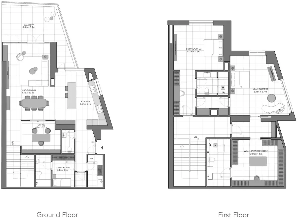 Планировка — 2-спальная, 335 м²