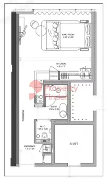 Планировка — Студия, 46 м²