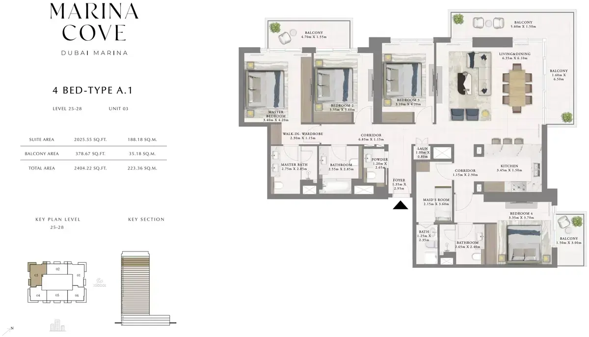 Планировка — квартира, 223 м²