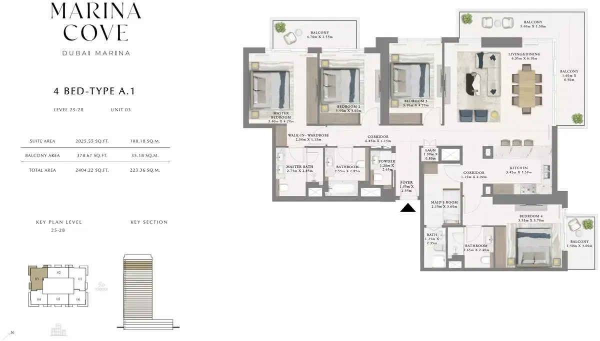 Планировка — квартира, 223 м²