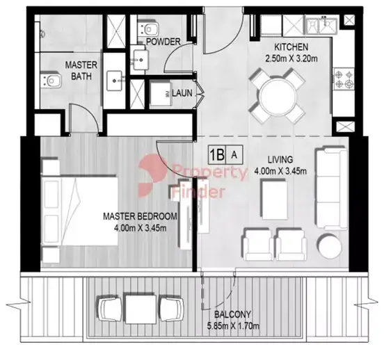 Планировка — 1-спальная, 67 м²