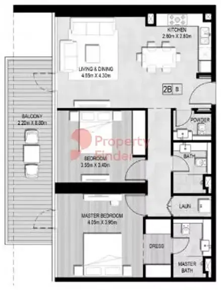Планировка — 2-спальная, 112 м²