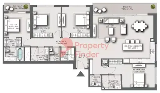 Планировка — квартира, 224 м²