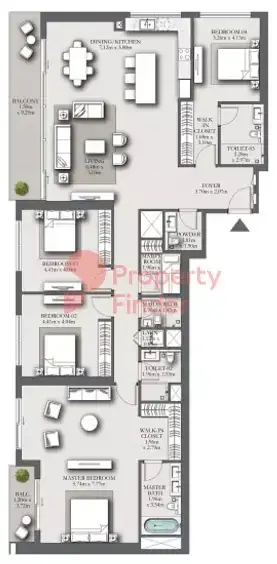 Планировка — квартира, 255 м²