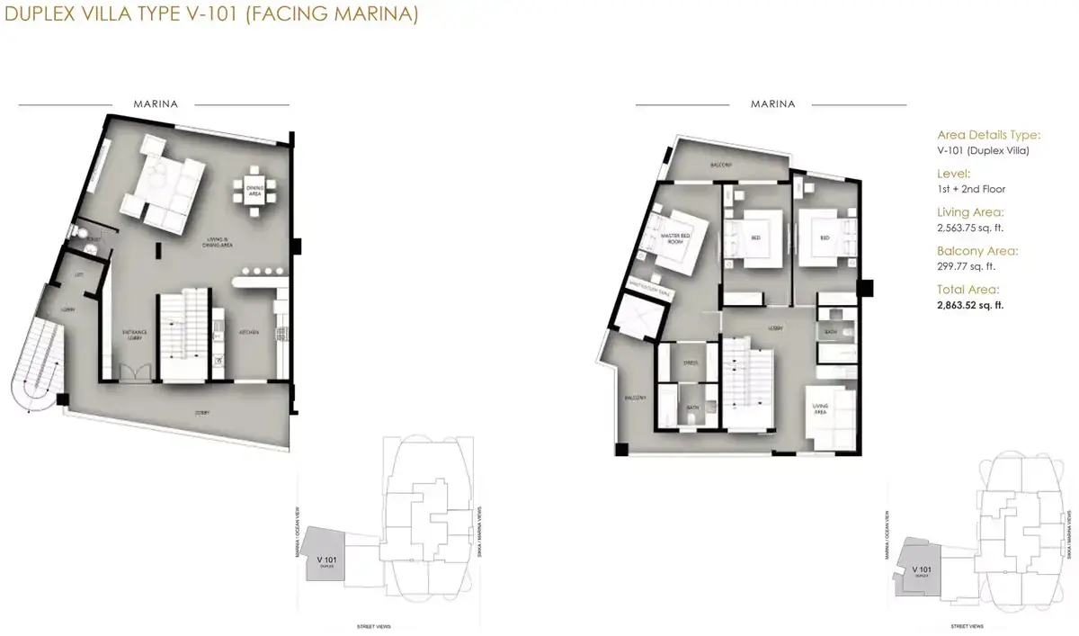 Планировка — 2-спальная, 266 м²