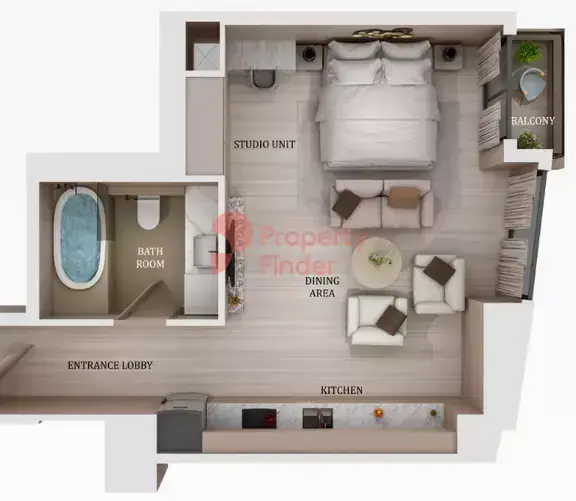 Планировка — Студия, 47 м²