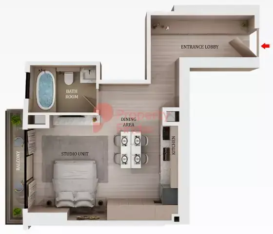 Планировка — Студия, 47 м²