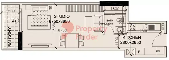 Планировка — Студия, 50 м²