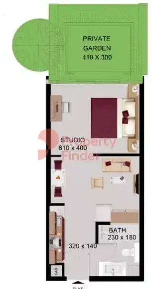 Планировка — Студия, 49 м²