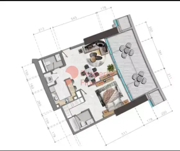 Планировка — 1-спальная, 10 м²