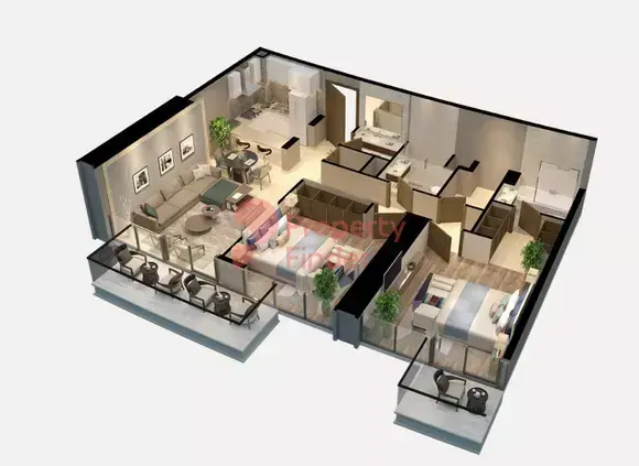 Планировка — 2-спальная, 110 м²