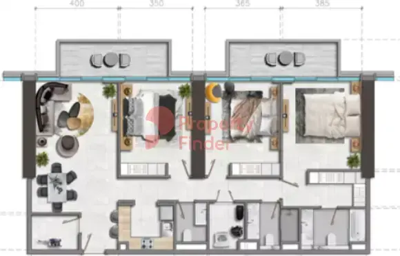 Планировка — 3-спальная, 16 м²