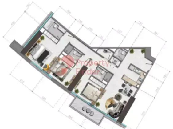 Планировка — 3-спальная, 14 м²