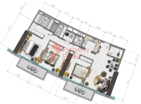 Планировка — 3-спальная, 14 м²
