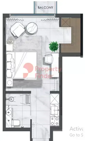 Планировка — Студия, 34 м²