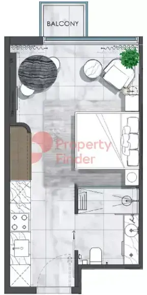 Планировка — Студия, 34 м²