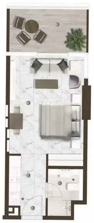Планировка — Студия, 39 м²